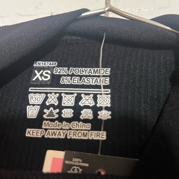 PRETTYLITTLETHING Womens XS Black Bodycon Ribbed Mock Neck Dress Short SleeveNWT - Picture 5 of 7